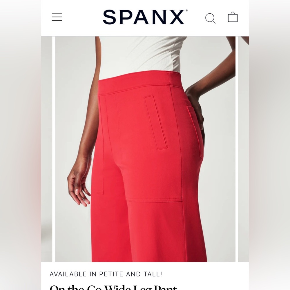 SPANX-  On-the-Go Wide Leg Pant
True Red / Petite / XS